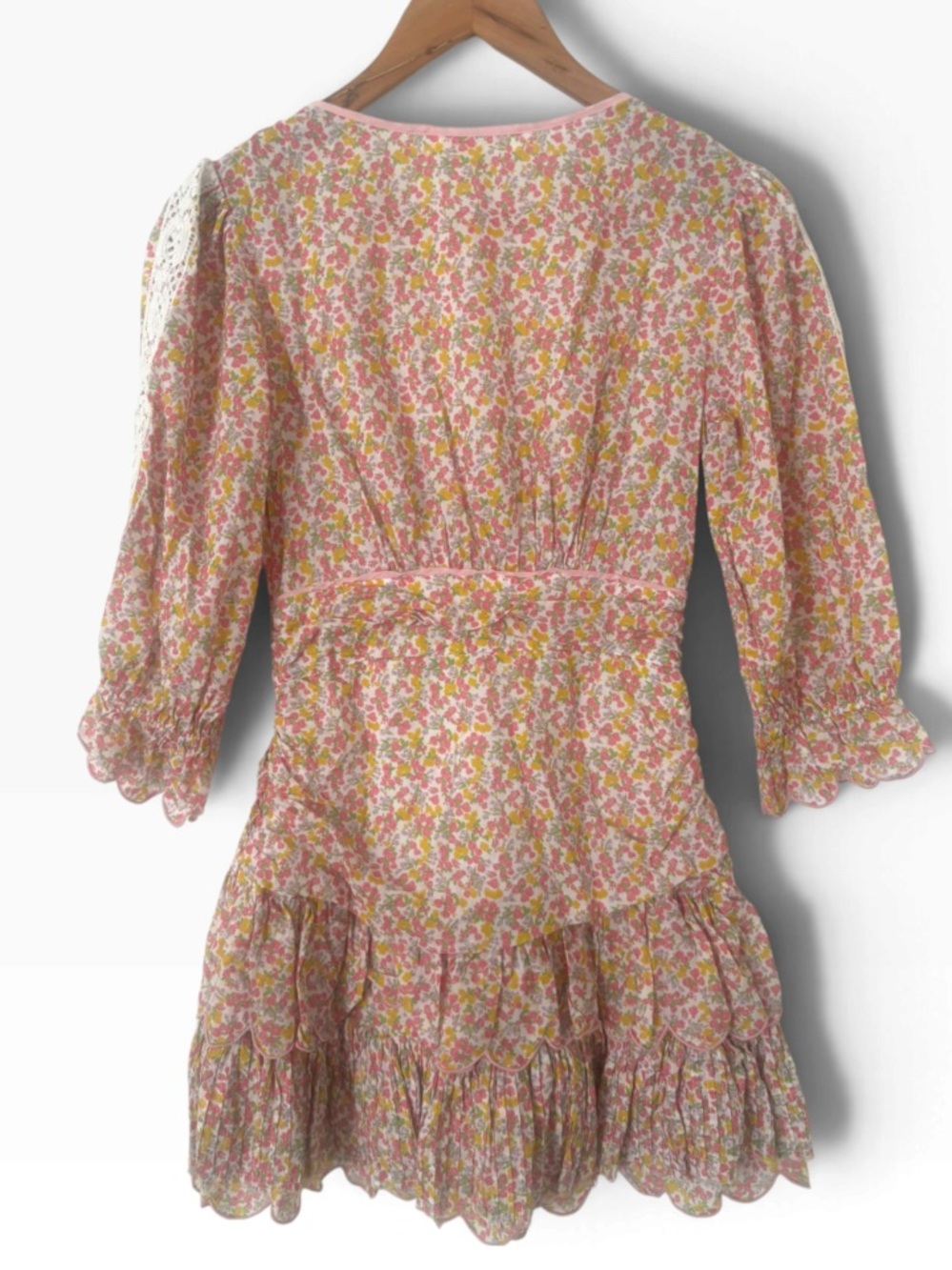 LoveShackFancy Floral Cotton Marquise Dress - Size 00 - Picture 3 of 4